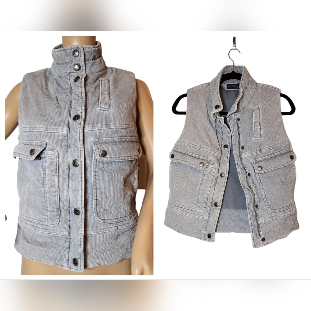 Citizens of Humanity Grey Corduroy Puffer‎ Vest Women's Size 4 (Flaw)